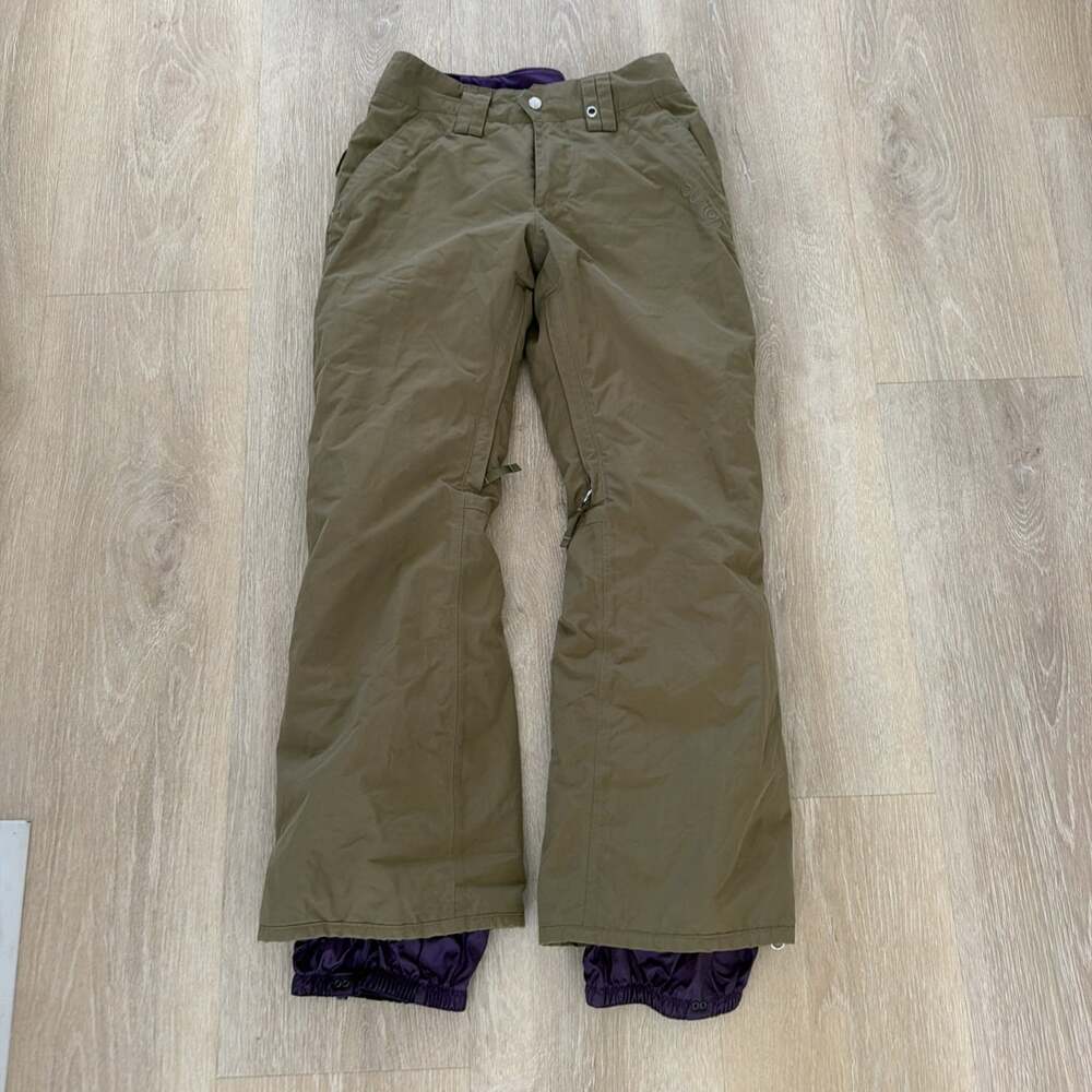 Burton Dry Ride Ski Snow Pants Green Army Girls Size XS